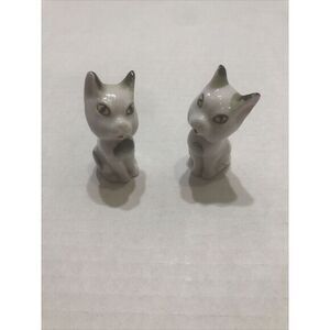 Occupied Japan Porcelain Sitting Cat Figurine Kitten Set‎ Of 2